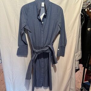 Gretchen Scott Designs Blue Chambray Shirt Dress size Shrimp